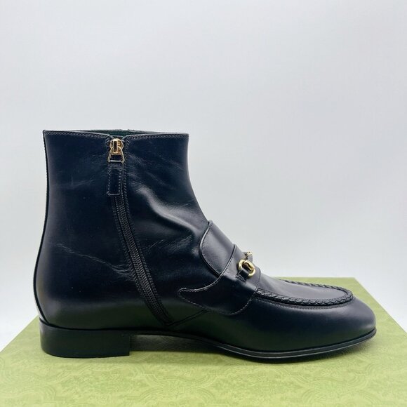 Gucci Horsebit Ankle Boots 757766 Black Leather Mens UK 7 US 7.5 $1790 - NEW - Picture 8 of 13